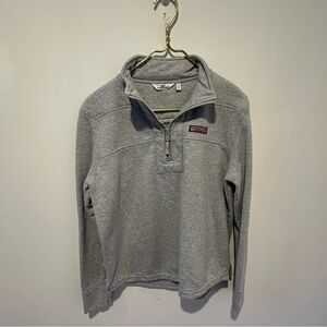 Vintage Vineyard Vines Gray Cotton Quarter Zip Pullover Sweatshirt